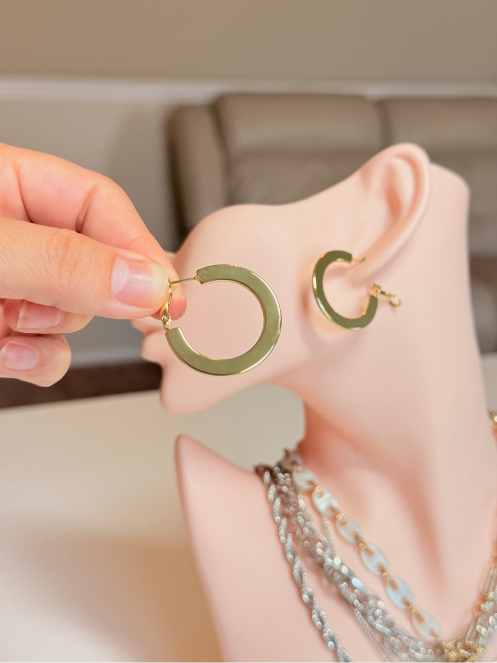 Gold-Tone Open Circle Hoop Earrings